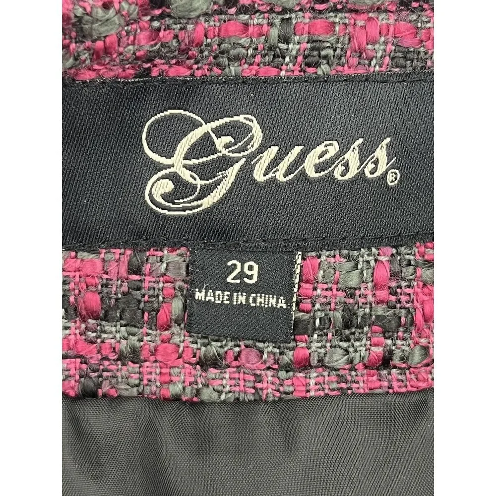 Guess Tweed Lined Mini Skirt Pink 29